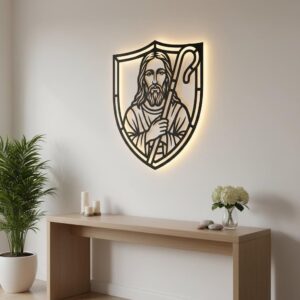 Jesus Shepherd Wall Art Bundle, Christian Laser File, Faith Home Decor Download