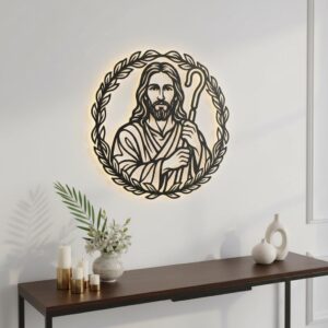 Jesus Shepherd Wall Art Bundle, Christian Laser File, Faith Home Decor Download