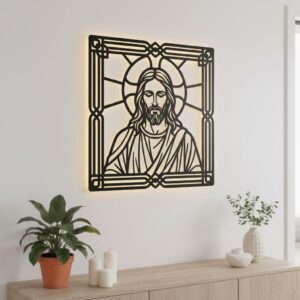 Jesus Wall Art Bundle, Christian Faith Silhouette, Religious CNC Laser File Download