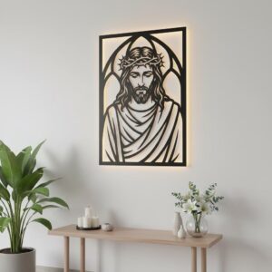 Jesus Wall Art Bundle, Christian Faith Silhouette, Religious CNC Laser File Download