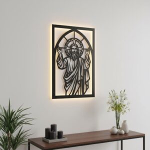 Jesus Wall Art, Religious Home Decor, Spiritual CNC Design, Faithful Arms Raised