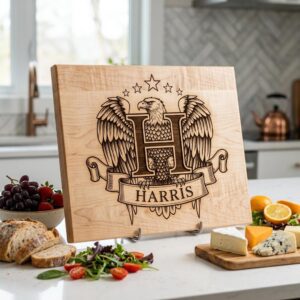 Monogram Bundle Animal Crest Family Name Vintage Engraving Charcuterie Art