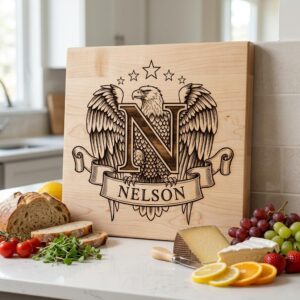 Monogram Bundle Animal Crest Family Name Vintage Engraving Charcuterie Art