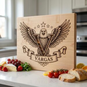 Monogram Bundle Animal Crest Family Name Vintage Engraving Charcuterie Art