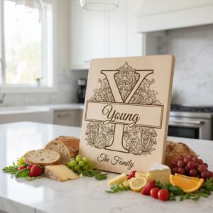 Mushroom Monogram Engraving Design, Custom Family Crest Botanical Alphabet Bundle