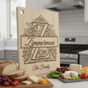 Mushroom Monogram Engraving Design, Custom Family Crest Botanical Alphabet Bundle