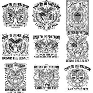 Patriotic 4th of July Eagle Flag 1776, American Laser Engraving Download