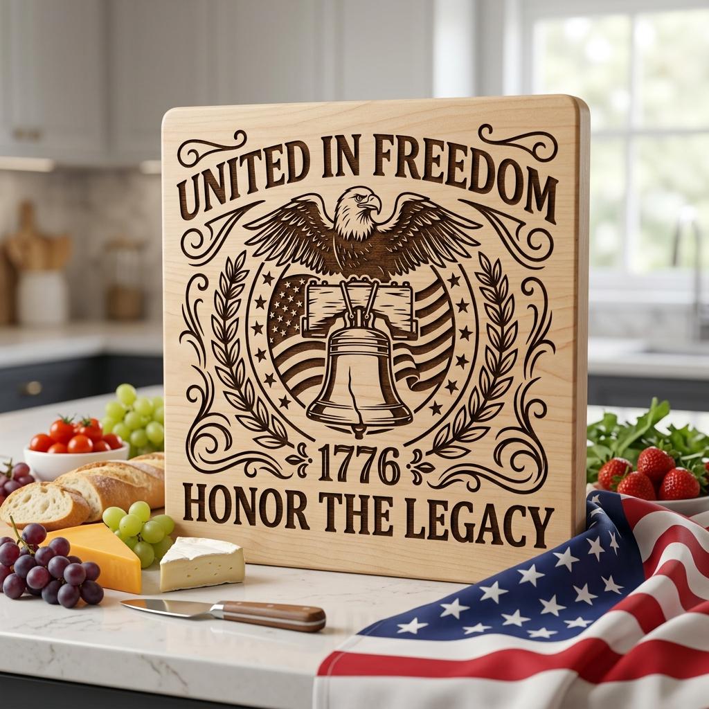 Patriotic 4th of July Eagle Flag 1776, American Laser Engraving Download