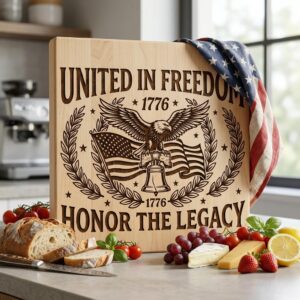 Patriotic 4th of July Eagle Flag 1776, American Laser Engraving Download