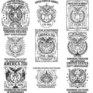 Patriotic Americana Engraving Designs for USA 250th, Laser File for Boards