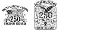 Patriotic Eagle 250th Anniversary Emblem Bundle, Laser Engraving for Boards