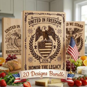 Patriotic Eagle Engraving, 250th Anniversary Americana, Laser Design File