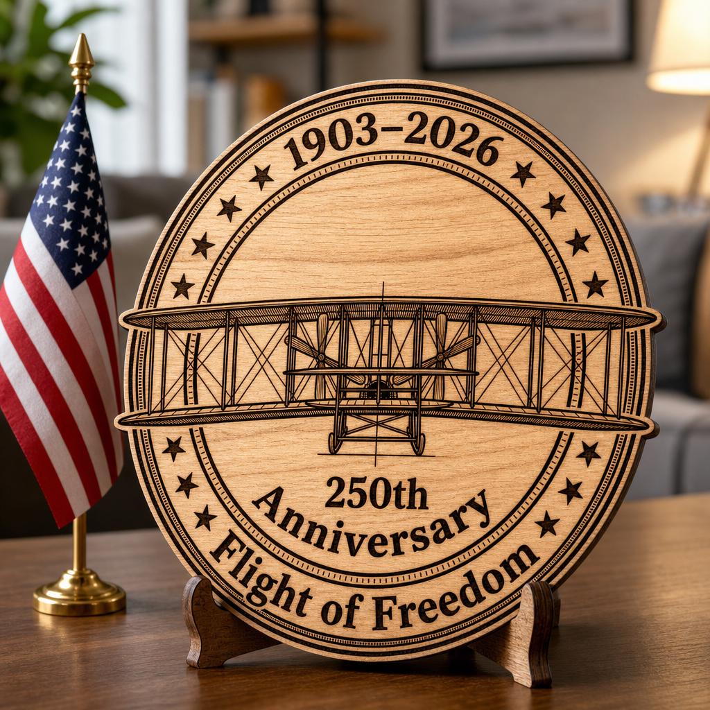 Lot de gravure laser pour le 250e anniversaire, plaque en bois patriotique américaine – Image 2