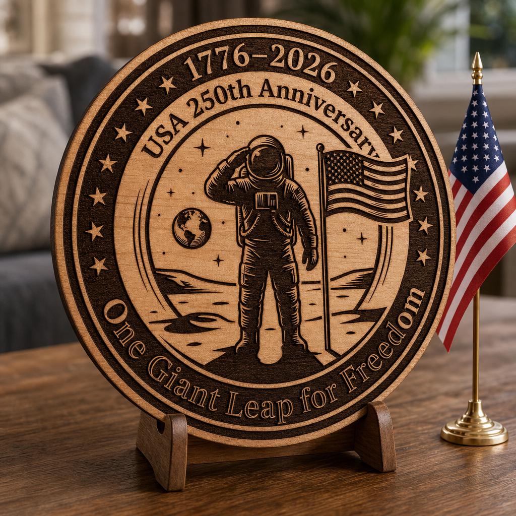 Lot de gravure laser pour le 250e anniversaire, plaque en bois patriotique américaine – Image 3