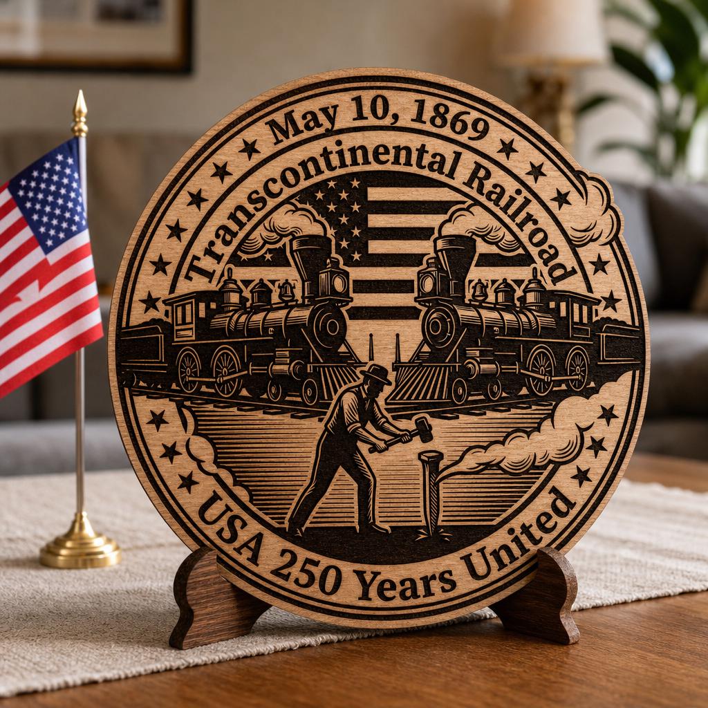 Lot de gravure laser pour le 250e anniversaire, plaque en bois patriotique américaine – Image 4