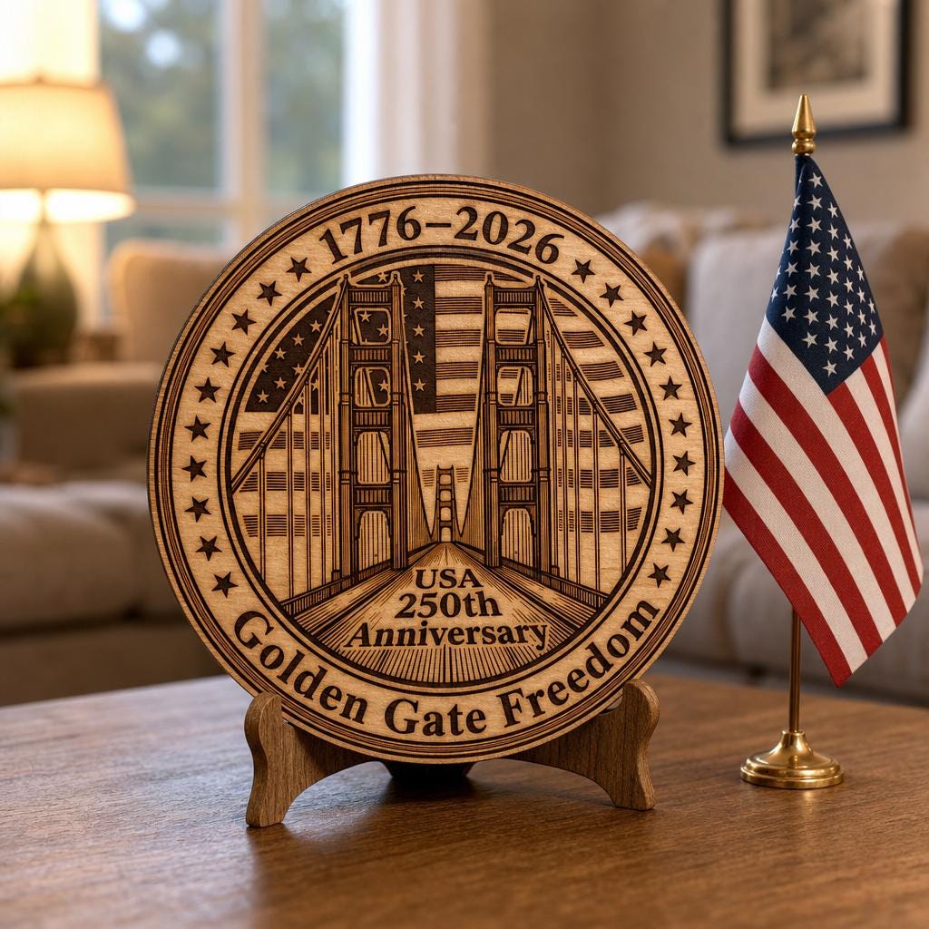 Lot de gravure laser pour le 250e anniversaire, plaque en bois patriotique américaine – Image 7