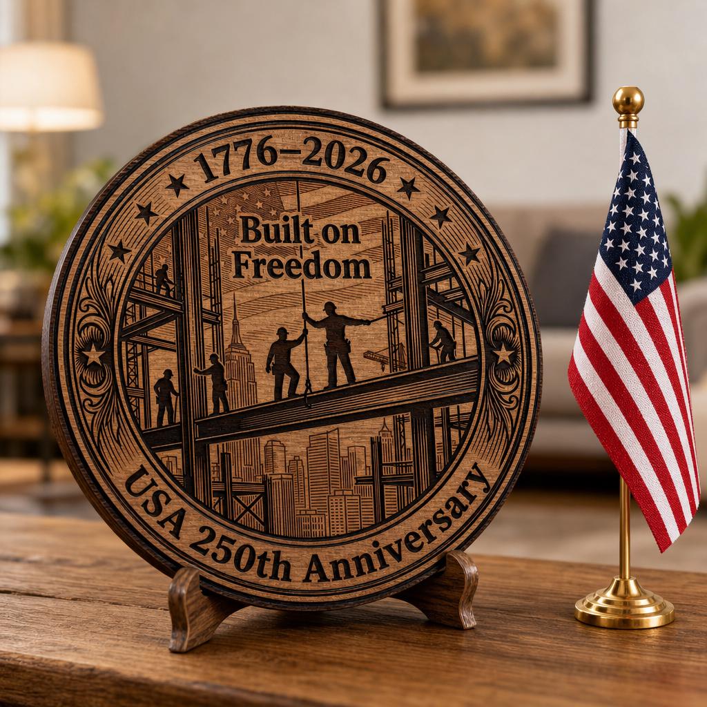 Lot de gravure laser pour le 250e anniversaire, plaque en bois patriotique américaine – Image 9