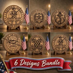 250th Anniversary Tribute Laser Design, Patriotic Armed Forces Sign