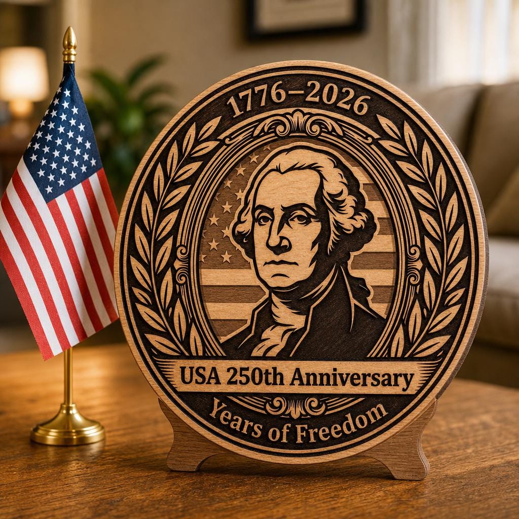 Motifs de gravure patrimoniaux américains pour le 250e anniversaire, CNC patriotique pour plaques – Image 2