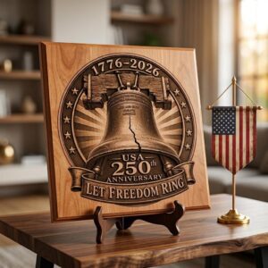 3D Illusion Engraving File, USA 250th Anniversary Patriotic Emblem Design