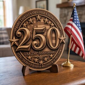 3D Illusion Engraving File, USA 250th Anniversary Patriotic Emblem Design