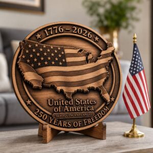 3D Illusion Engraving File, USA 250th Anniversary Patriotic Emblem Design