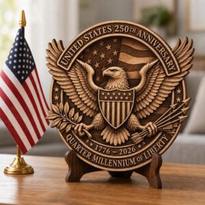 3D Illusion Engraving File, USA 250th Anniversary Patriotic Emblem Design