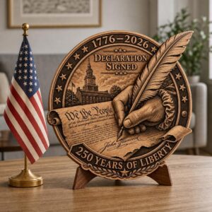 3D Illusion Laser Design, 1776 USA Anniversary, Patriotic Wood Plaque Engraving