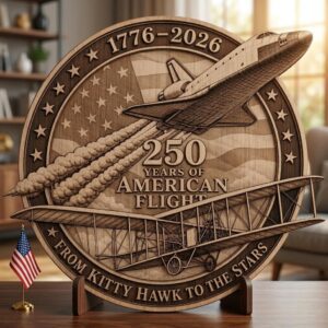 3D Illusion Laser Engraving PNG, America 250 Anniversary Wood Plaque Bundle