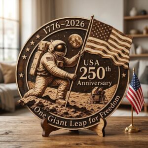 3D Illusion Laser Engraving PNG, America 250 Anniversary Wood Plaque Bundle