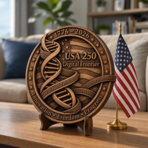 3D Illusion Laser Engraving PNG, America 250 Anniversary Wood Plaque Bundle