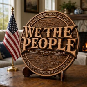 3D Illusion Laser PNG Bundle, Patriotic USA 250 Anniversary Wood Sign Art