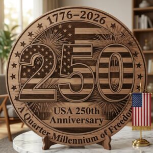 3D Illusion PNG Bundle, Laser Engraving Design, USA 250th July 4 Wood Sign