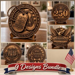 America 250 3D Illusion Laser Engraving File, Patriotic PNG Gift Keepsake