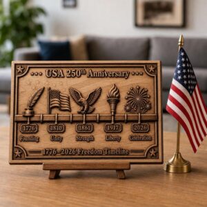 America 250 3D Illusion Laser Engraving File, Patriotic PNG Gift Keepsake
