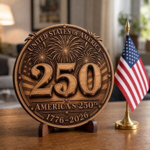 America 250 3D Illusion Laser Engraving File, Patriotic PNG Gift Keepsake