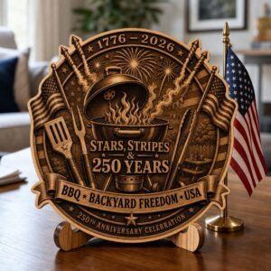 America 250 3D Illusion Laser Engraving File, Patriotic PNG Gift Keepsake