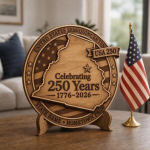 America 250 3D Illusion Laser Engraving File, Patriotic PNG Gift Keepsake