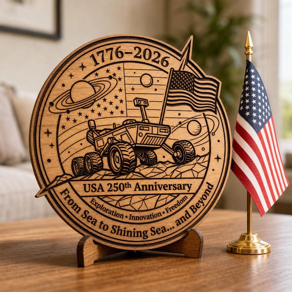 America 250 Anniversary Laser Engraving Bundle, Futuristic Wooden Sign Designs
