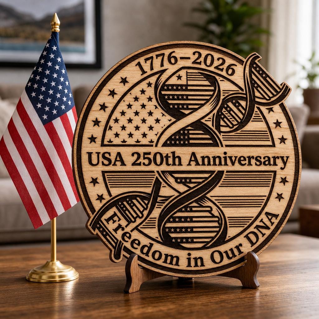 America 250 Anniversary Laser Engraving Bundle, Futuristic Wooden Sign Designs