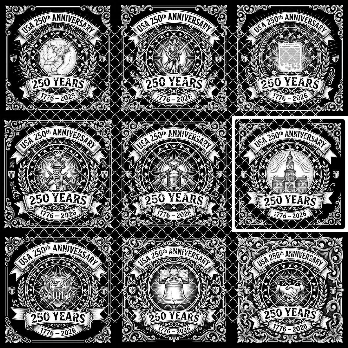 Ensemble PNG de gravure America 250, modèles laser patriotiques pour dessous de verre en ardoise – Image 10