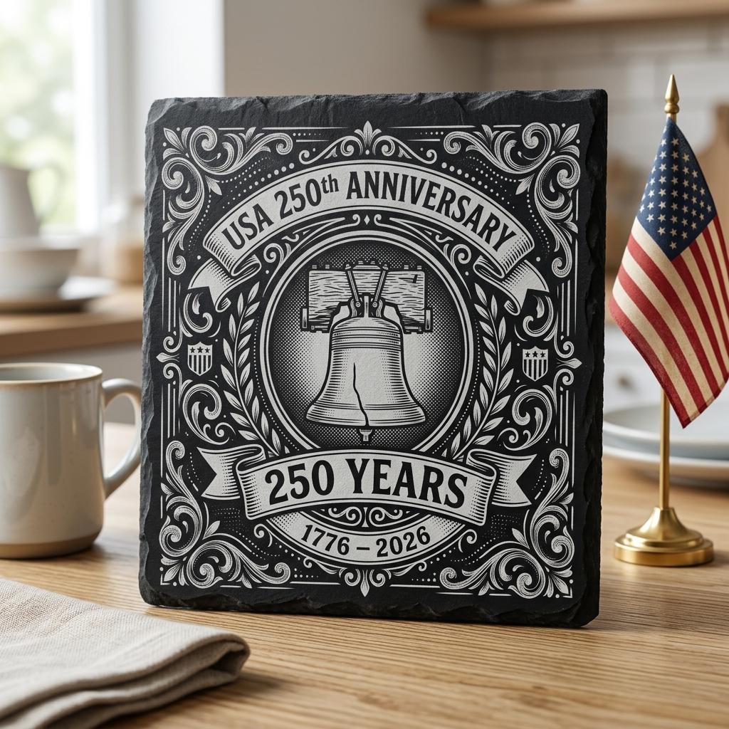 Ensemble PNG de gravure America 250, modèles laser patriotiques pour dessous de verre en ardoise – Image 2