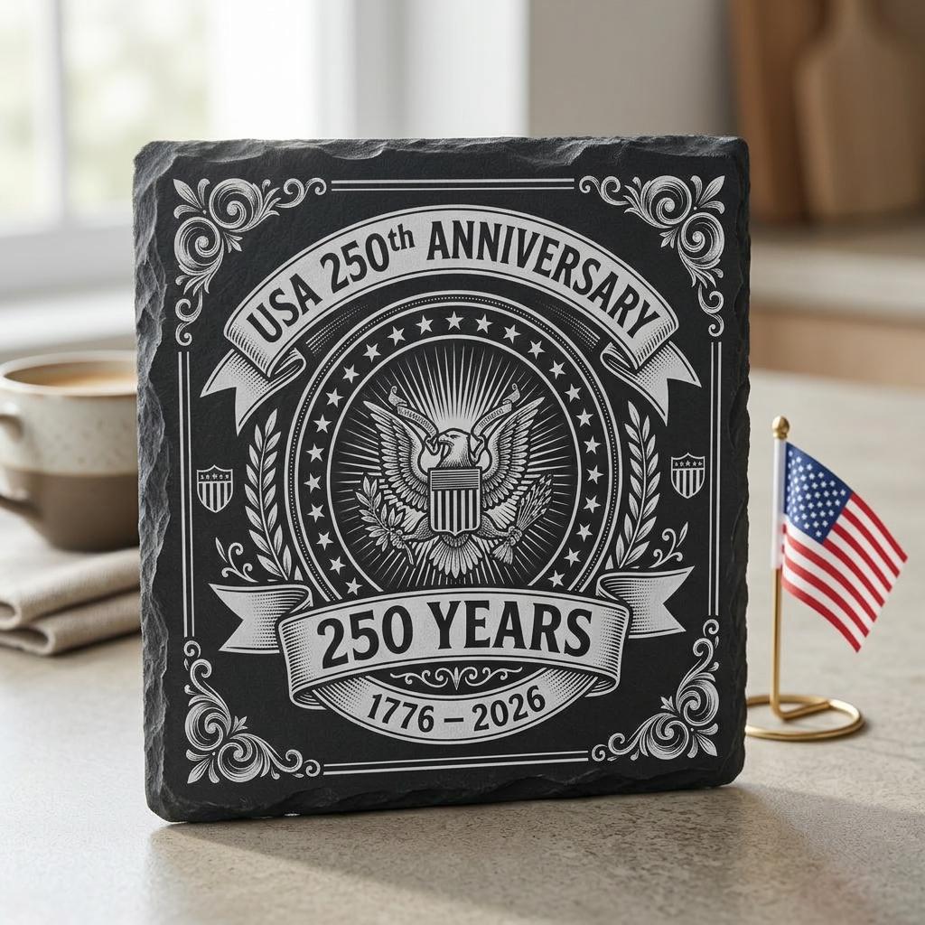 Ensemble PNG de gravure America 250, modèles laser patriotiques pour dessous de verre en ardoise – Image 3