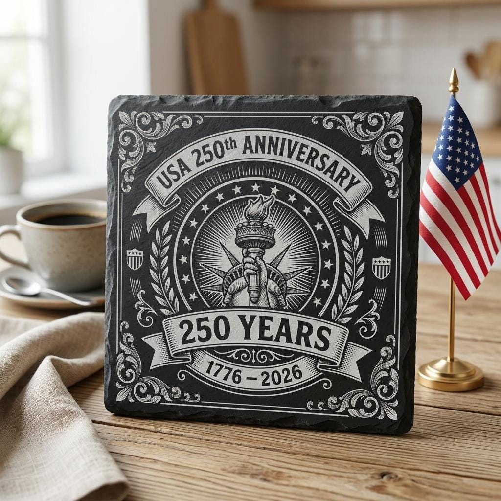Ensemble PNG de gravure America 250, modèles laser patriotiques pour dessous de verre en ardoise – Image 6