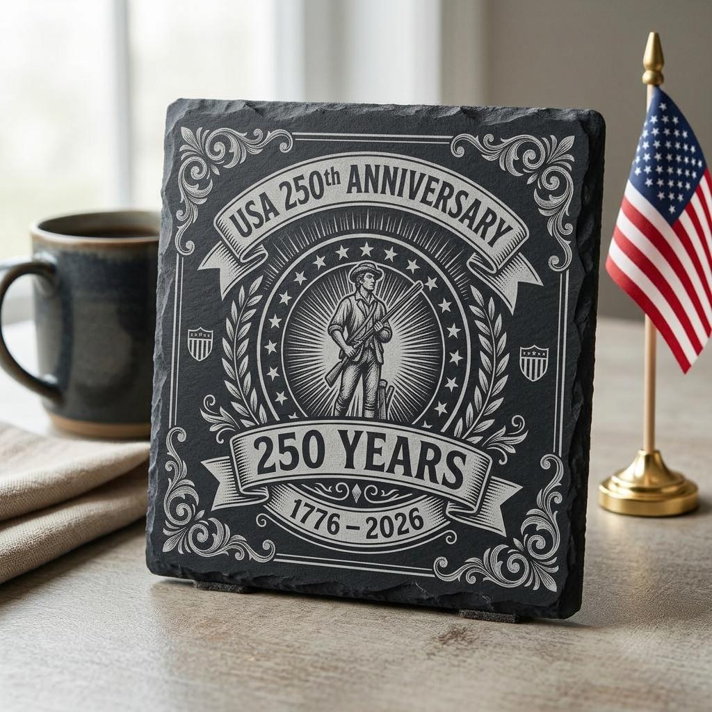 Ensemble PNG de gravure America 250, modèles laser patriotiques pour dessous de verre en ardoise – Image 8