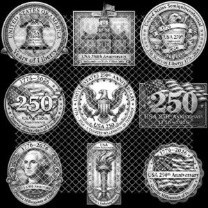 America 250 Laser Engraving File, 3D Illusion Patriotic Crest PNG for Wood Plaque