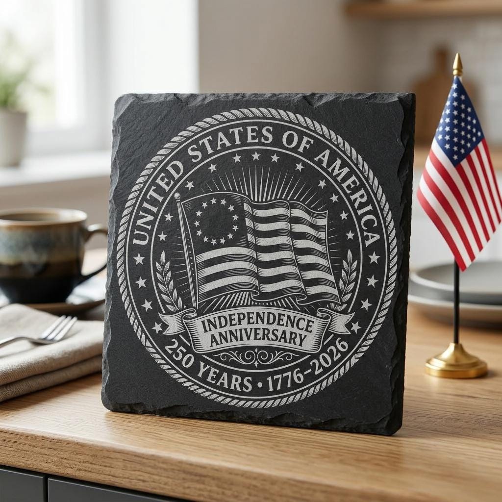 Fichiers de gravure laser America 250, motifs patriotiques de sous-verres en ardoise, lot PNG – Image 4