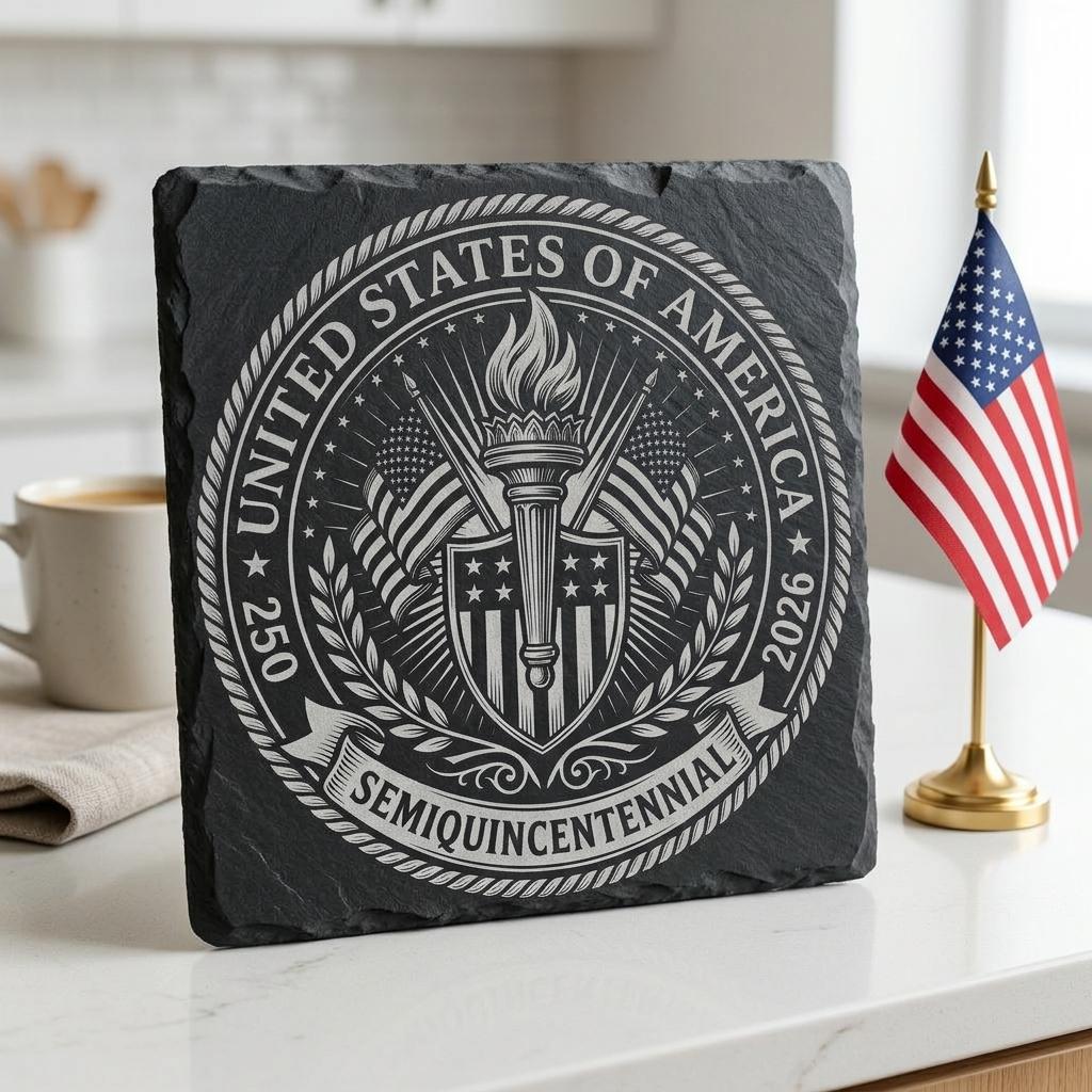 Fichiers de gravure laser America 250, motifs patriotiques de sous-verres en ardoise, lot PNG – Image 6