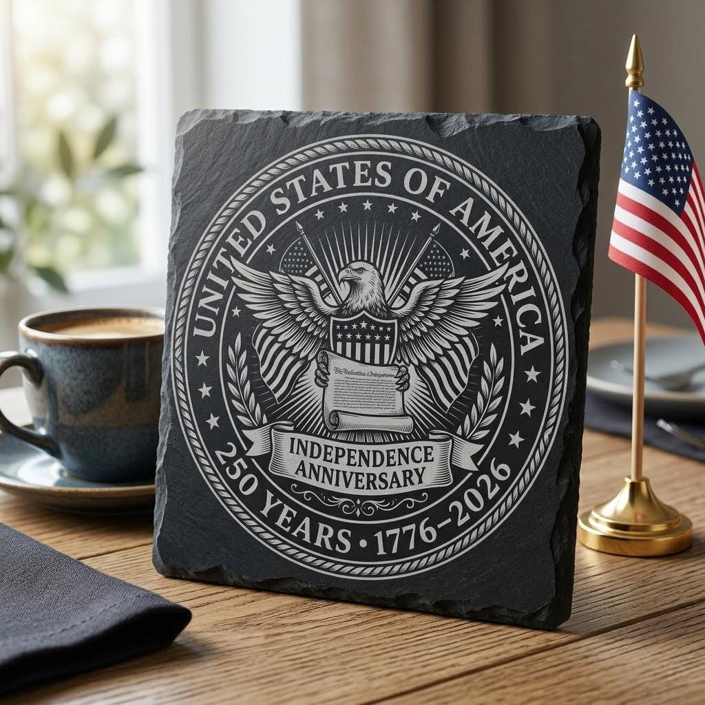 Fichiers de gravure laser America 250, motifs patriotiques de sous-verres en ardoise, lot PNG – Image 7