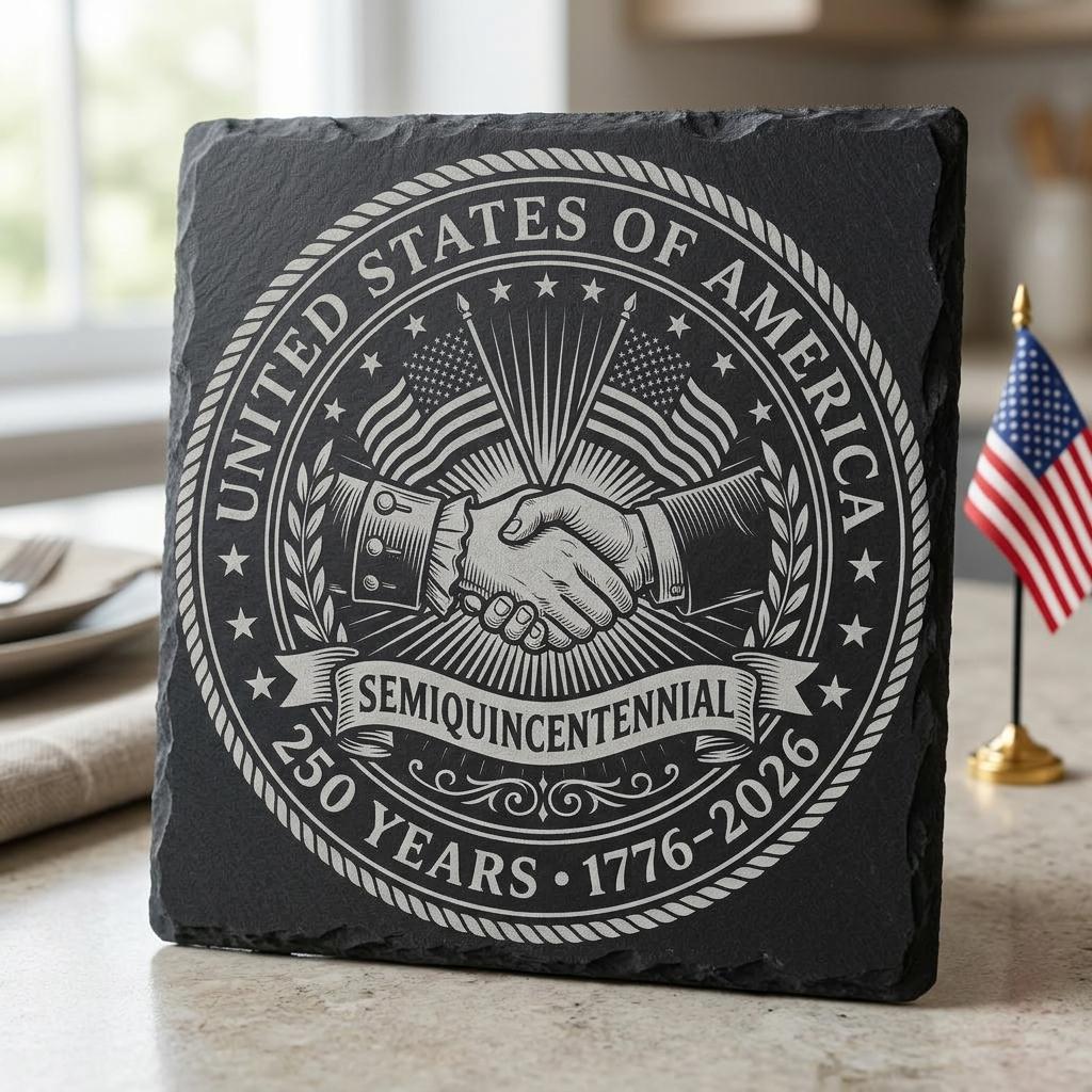 Fichiers de gravure laser America 250, motifs patriotiques de sous-verres en ardoise, lot PNG – Image 8
